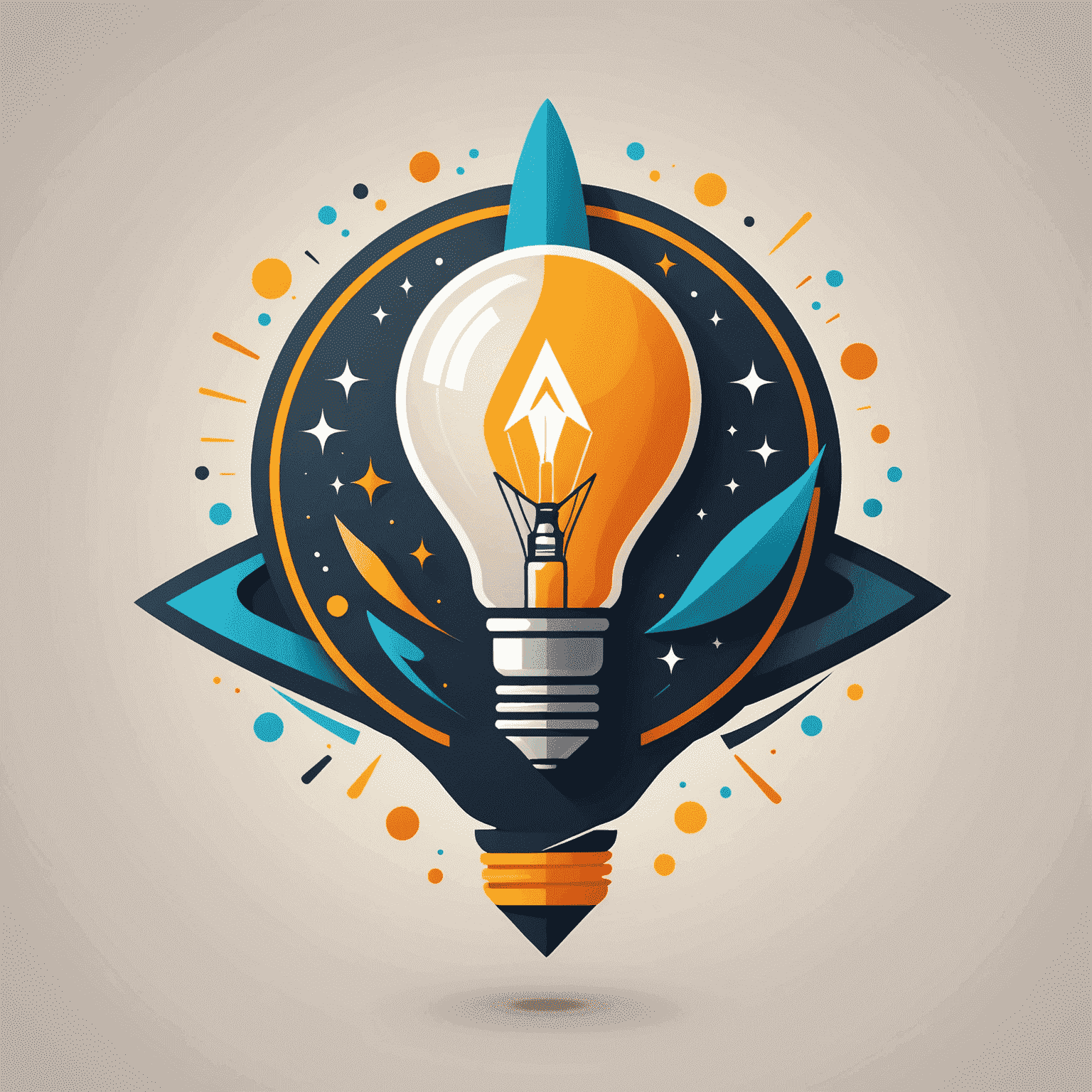 Complete Branding Solutions Logo - A stylized abstract mark combining a lightbulb and rocket, symbolizing innovation and growth