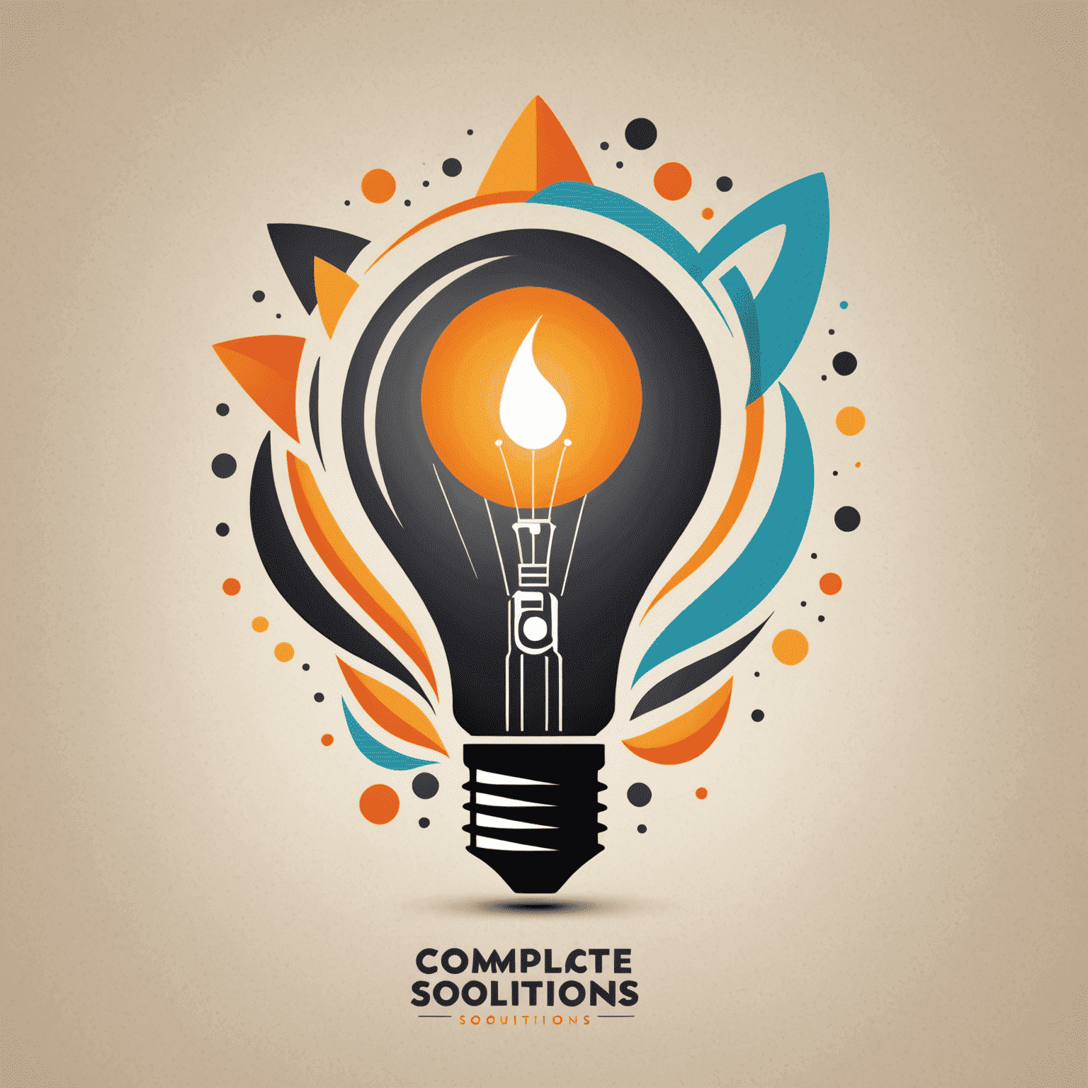 Complete Branding Solutions Logo - A stylized abstract mark combining a lightbulb and rocket, symbolizing innovation and growth