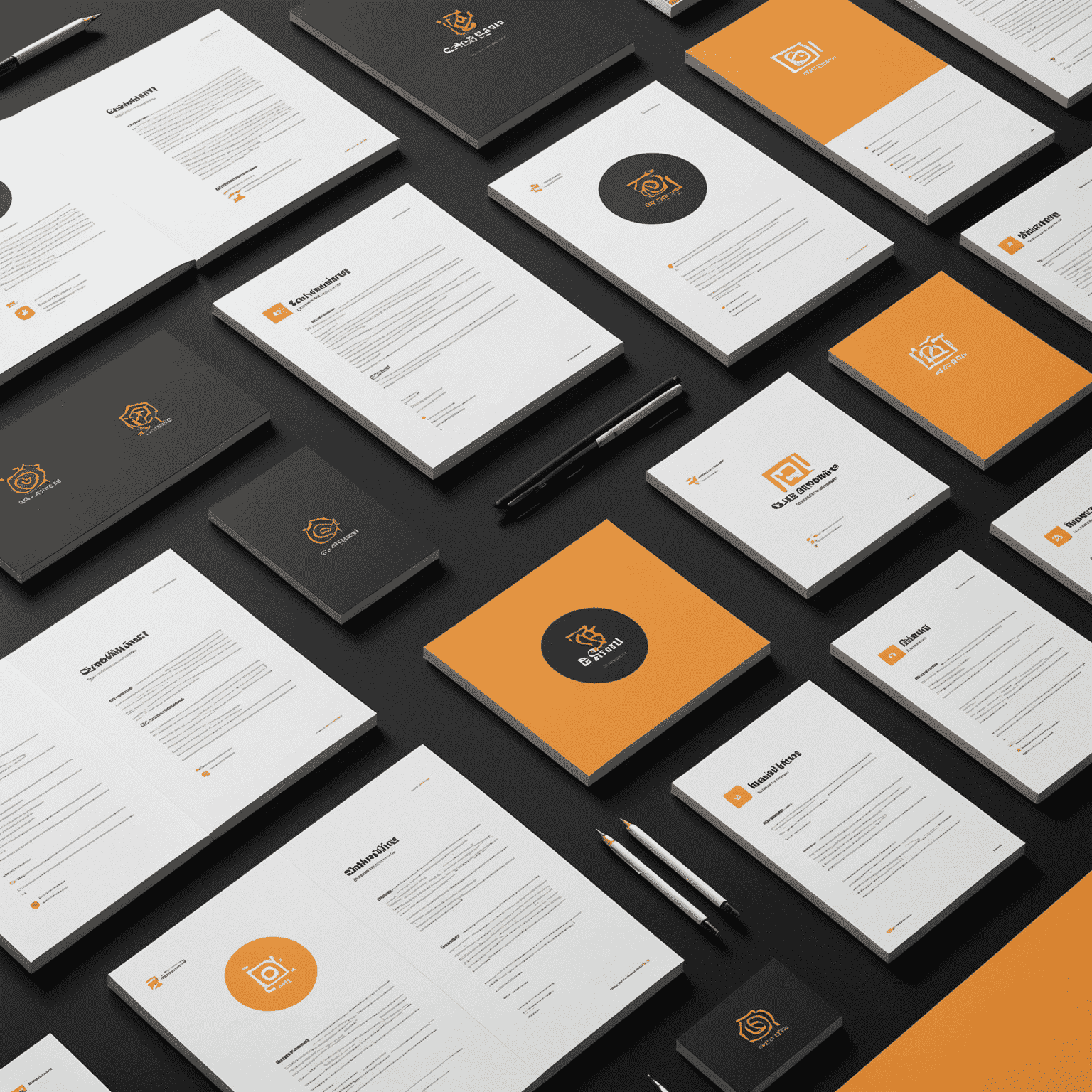 A professional brand guidelines document showcasing logo variations, color palette, typography, and usage examples for a modern startup