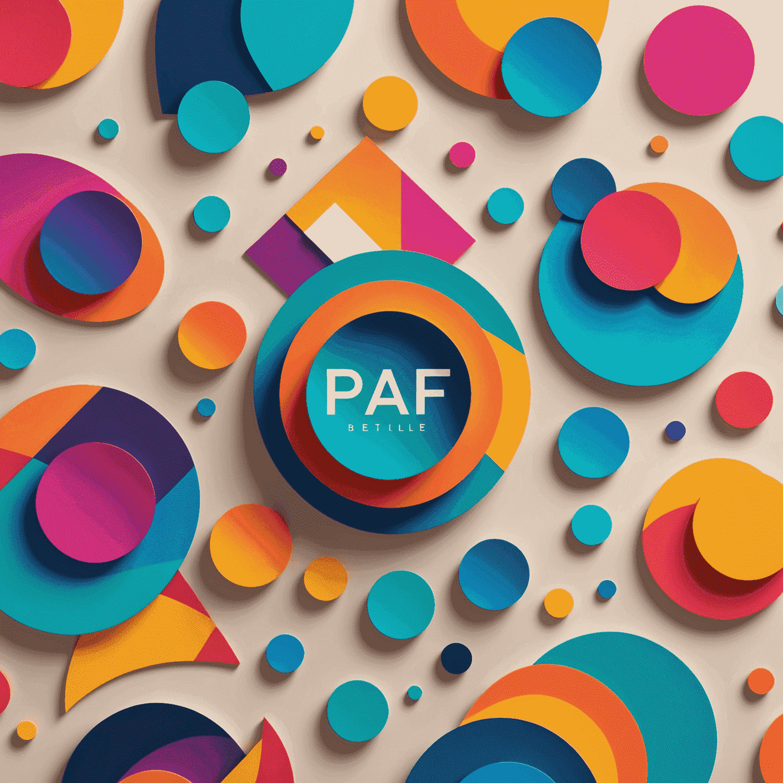 Colorful abstract shapes representing modern branding trends, including vibrant gradients, bold typography, and minimalist logos