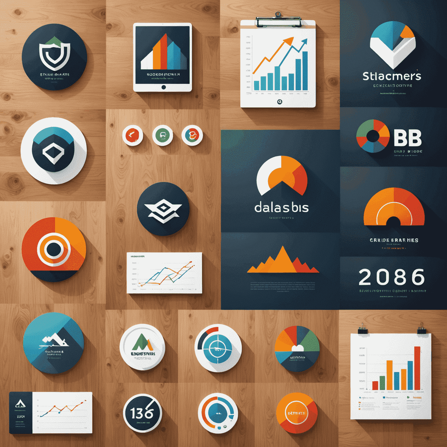 Collage of successful brand logos and growth charts, showcasing the transformation and success of various startups and enterprises